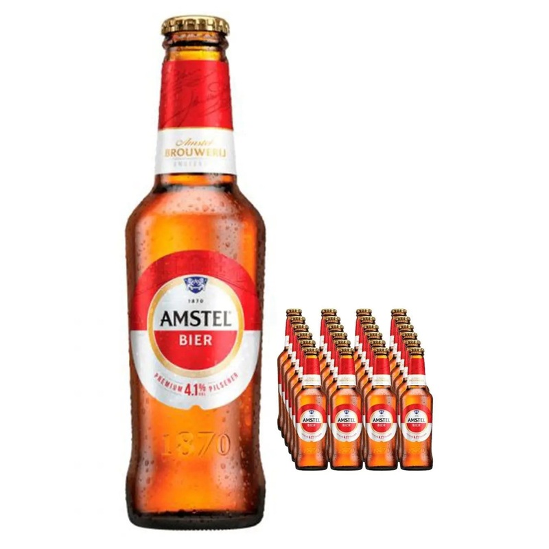 Amstel Lager Beer Bottle Multipack, 24 x 300 ml