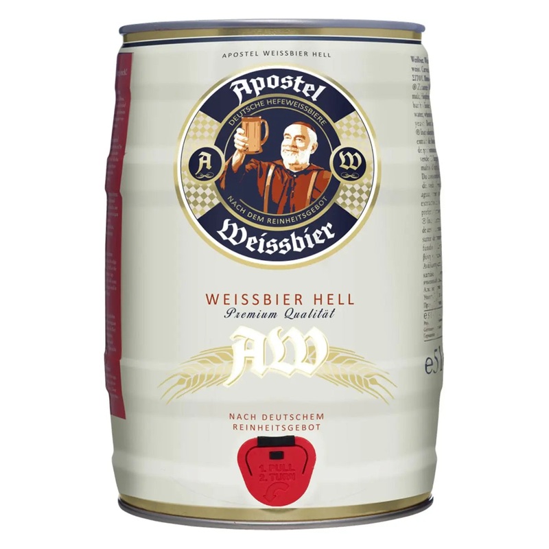 Apostel Hefe Weissbier Beer Keg, 5 L,
