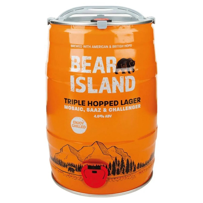 Bear Island Bear Island Triple Hopped Lager Beer Mini Keg, 5 L