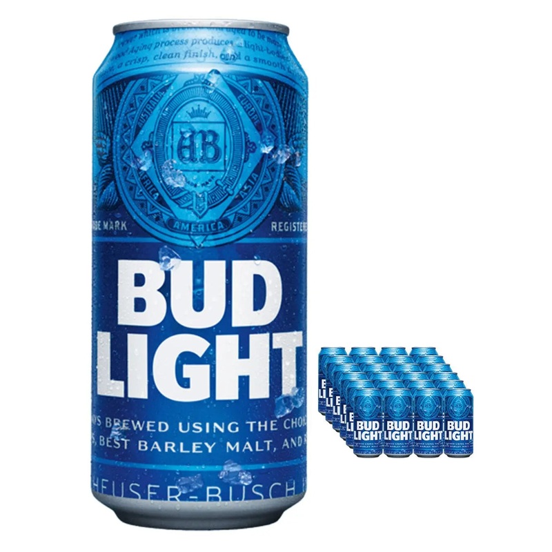 Bud Light Lager Beer Cans, 24 x 440 ml