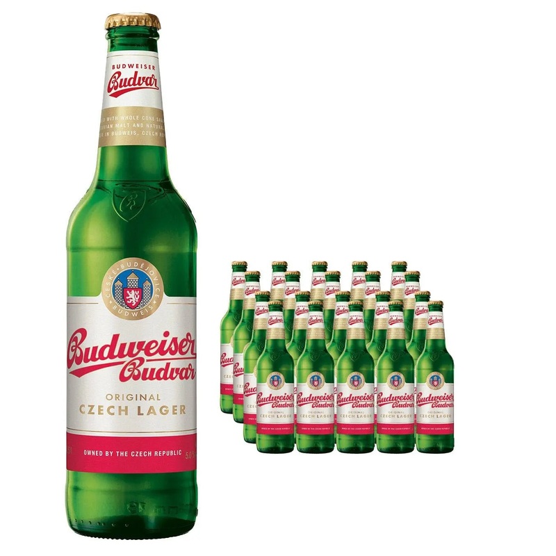 Budweiser Budvar Beer Bottle Multipack, 20 x 500 ml
