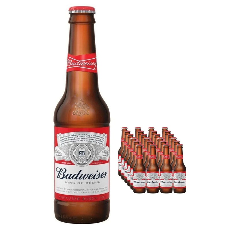 Budweiser Premium Lager Bottle Multipack, 24 x 300 ml