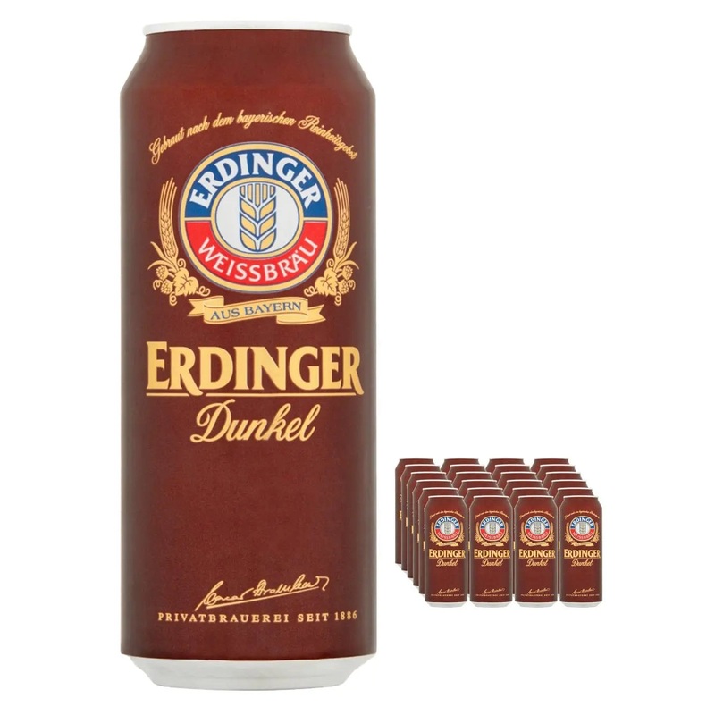 Erdinger Dunkel Dark German Beer, 24 x 500 ml