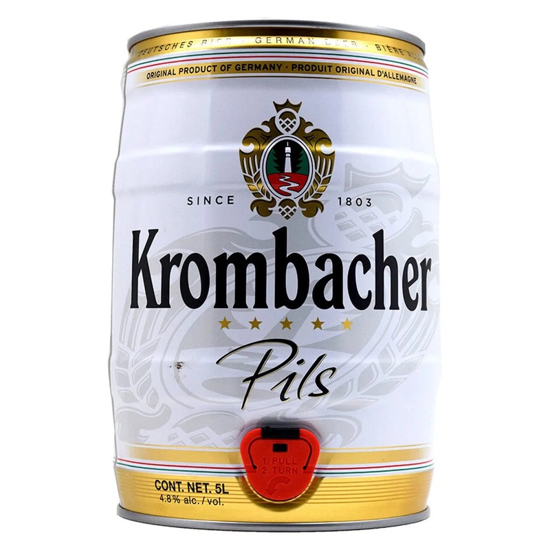 Krombacher Pils Draught Beer Mini Keg, 5 L