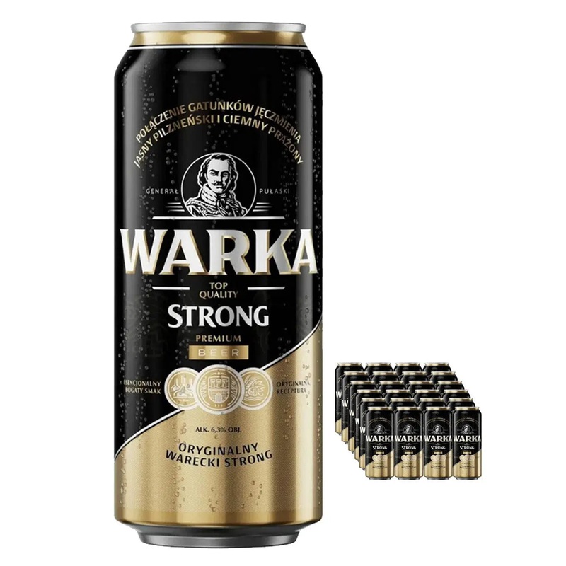 Warka Strong Premium Beer Multipack, 24 x 500 ml