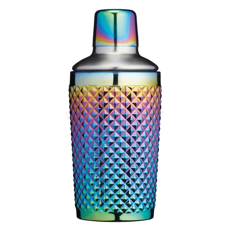 BarCraft Rainbow Iridescent Studded Glass Cocktail Shaker