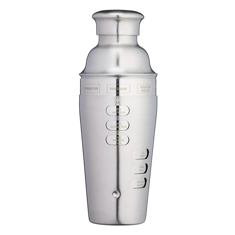 BarCraft Stainless Steel Twist Action Recipe Cocktail Shaker
