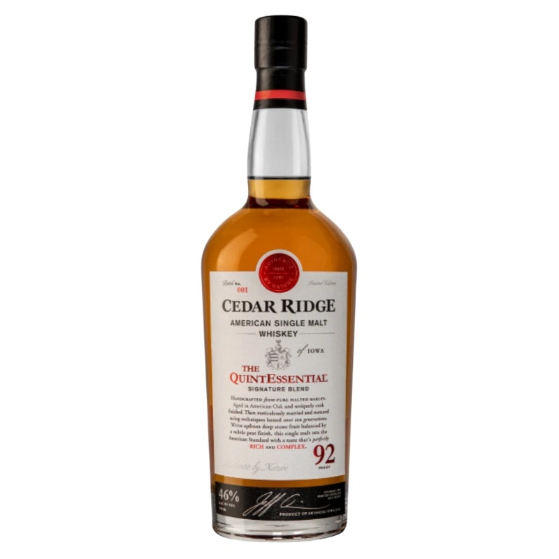 Cedar Ridge The QuintEssential American Single Malt Whiskey 750mL