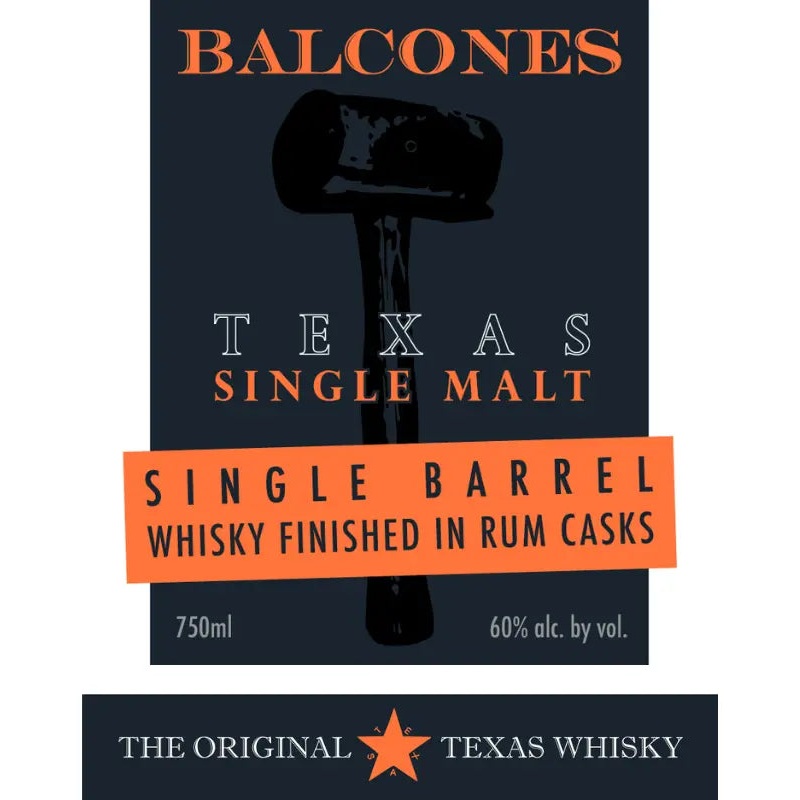 Balcones Single Barrel Rum Cask Finish Single Malt Whiskey 750mL