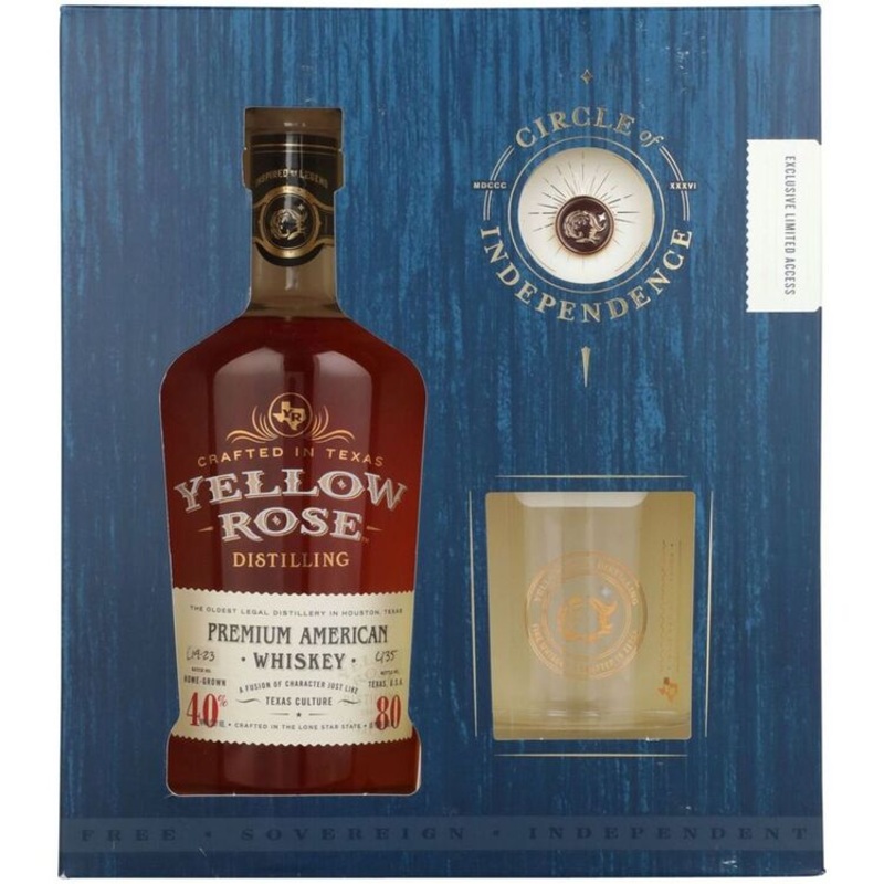 YELLOW ROSE WSKY AMERICAN 80 W/GLS