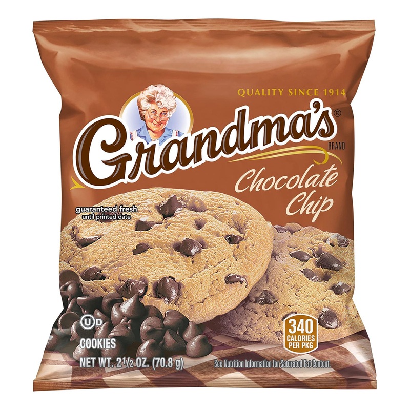 Grandma's Chocolate Chip Cookies 2.5 oz (Pack of 60) - Bulk Soft Baked Treats