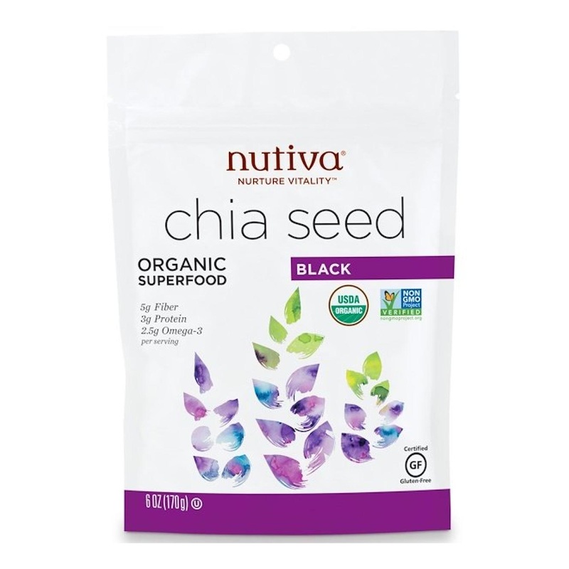 Nutiva Organic Black Chia Seeds 6 oz - Premium Superfood for Health