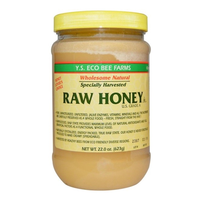 Y.S. Eco Bee Farms Raw Honey 22 oz - Grade A Pure Natural Sweetener